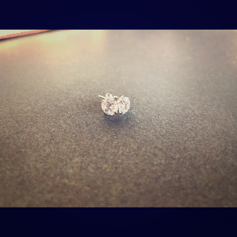 7mm solid sterling silver CZ stud earrings
